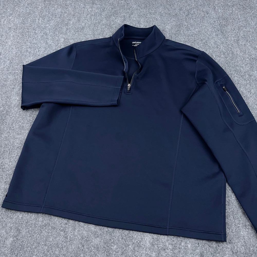 UNTUCKit Mazzano Performance 1/4 Zip Pullover Men's‎ XXL Navy Blue Stretch Golf